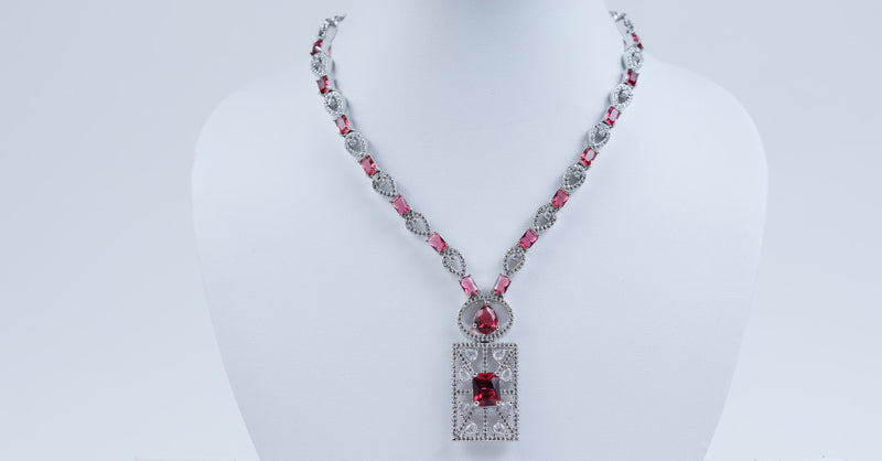 Blossom Breeze Ruby Designer Necklace Set