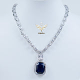 Crystal Euphoria Sapphire Blue Necklace Set