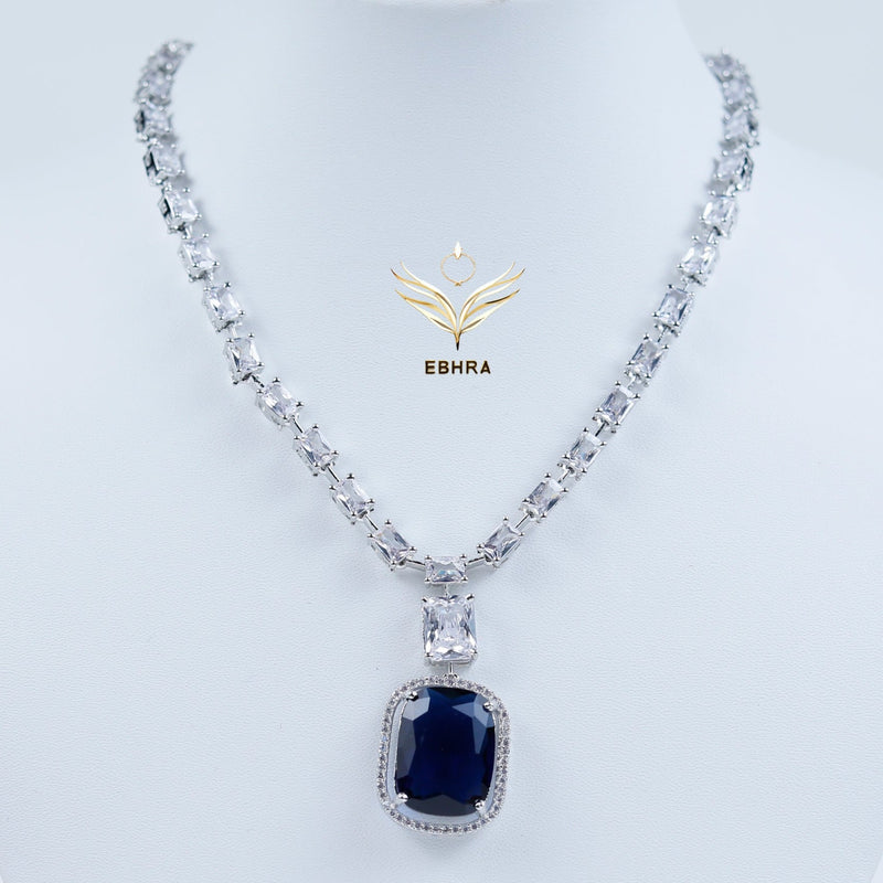 Crystal Euphoria Sapphire Blue Necklace Set