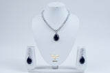 Aurora Sapphire Blue Necklace Set with Earrings