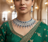 Lustrous lace necklace set