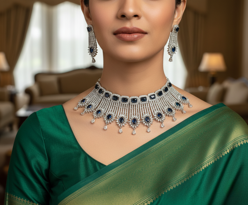 Lustrous lace necklace set
