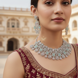 timeless treasure pink and green necklace set