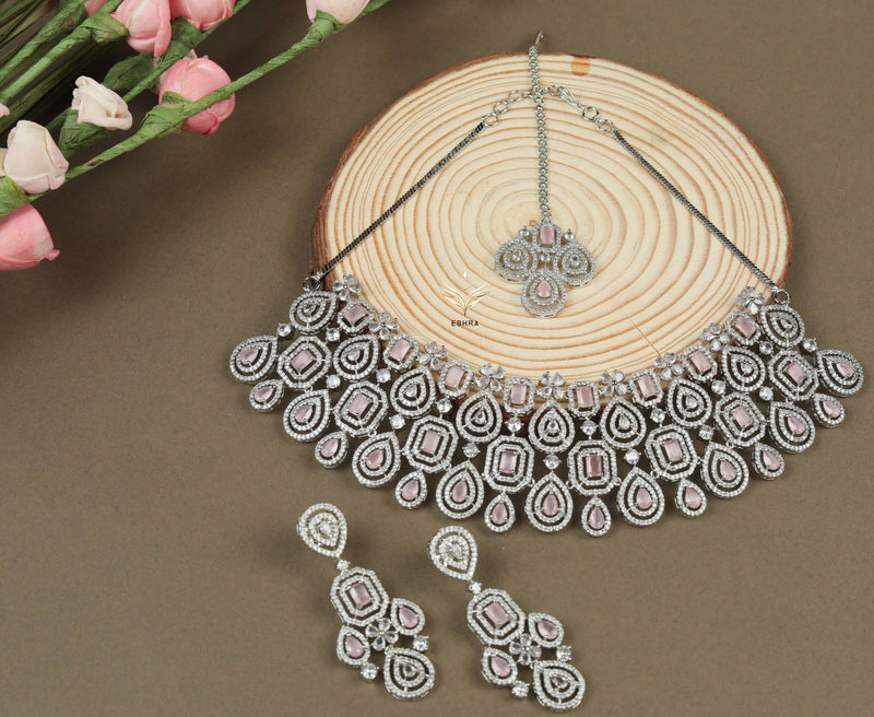 Timeless treasure pink necklace set
